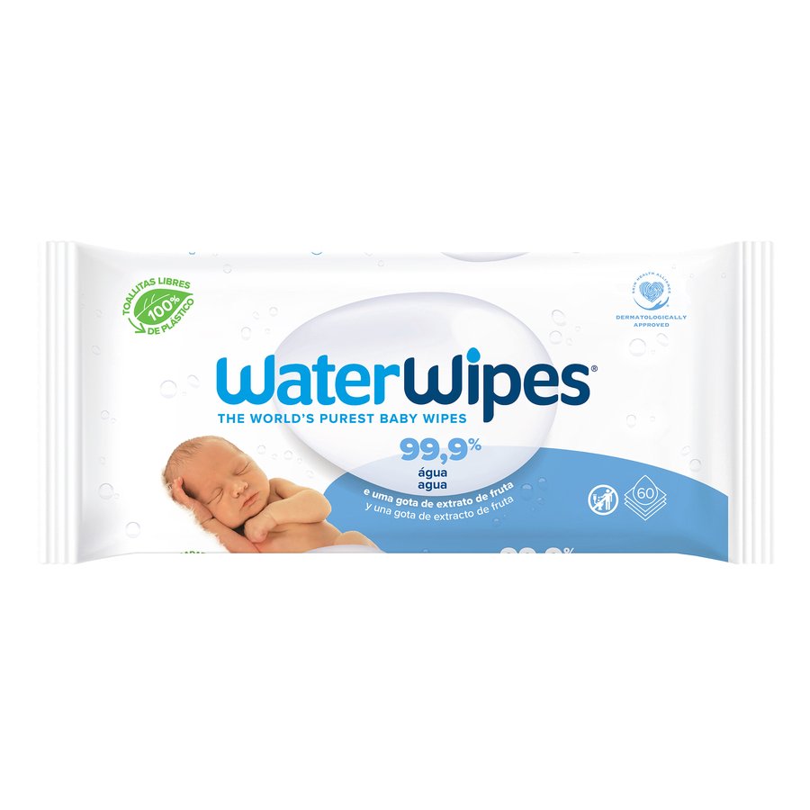 Toallitas infantiles WATERWIPES 99,9% agua 60 unidades