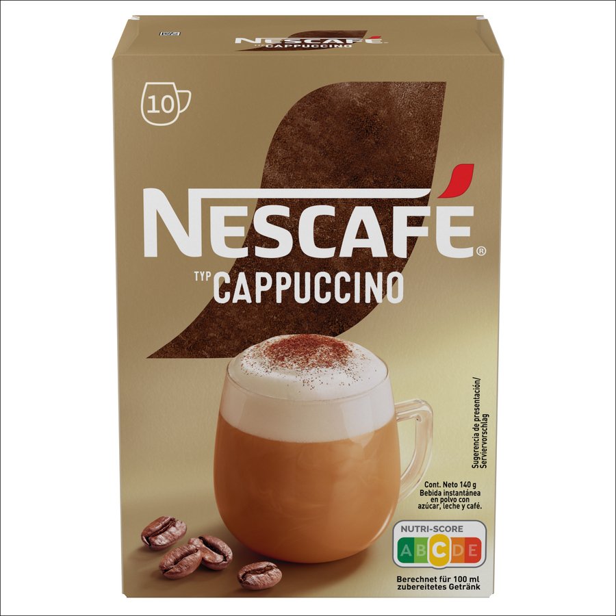 Café soluble NESCAFE Cappuccino natural estuche 10 x 14 g