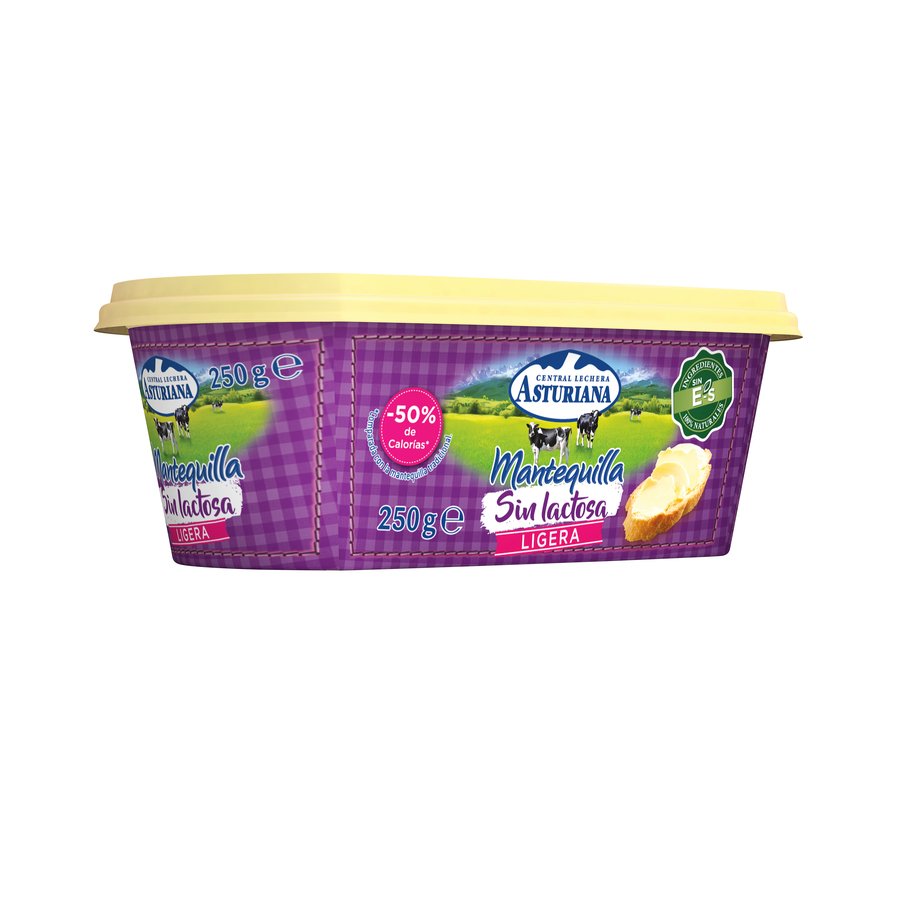 Mantequilla ASTURIANA ligera sin lactosa 250 g