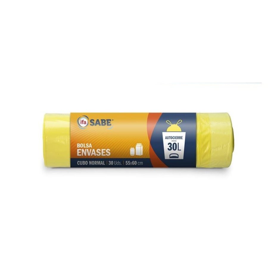Bolsa basura 30 l amarilla autcierre 55X60 IFA SABE 30 unidades