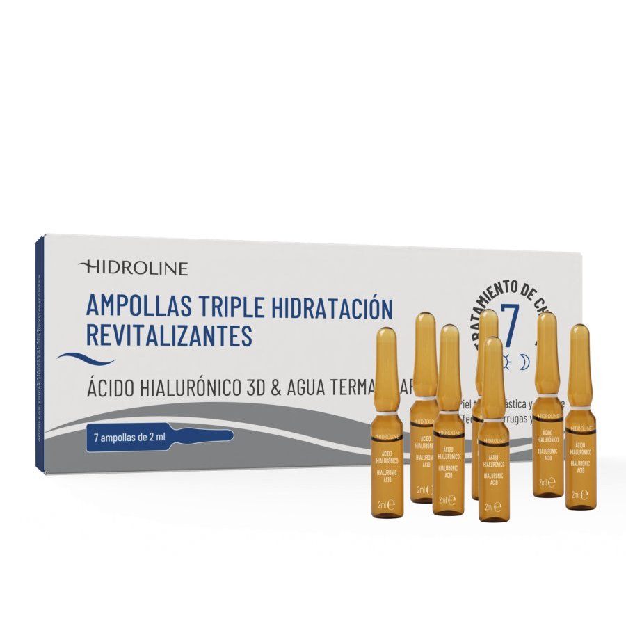 Ampollas triple hidratación HIDROLINE revitalizantes 7x2 ml