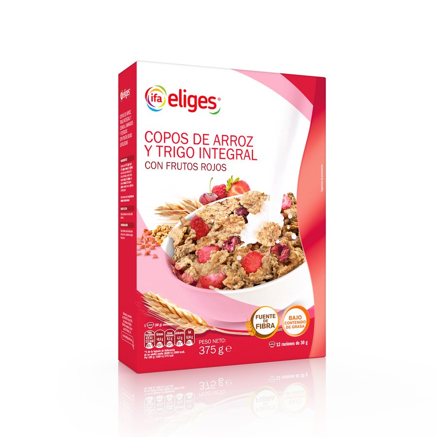 Cereales IFA ELIGES copos trigo integral frutos rojos 375 g