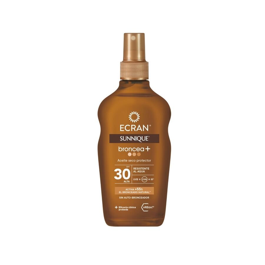 Aceite protector solar ECRAN sunnique broncea+ SPF30 spray 200 ml