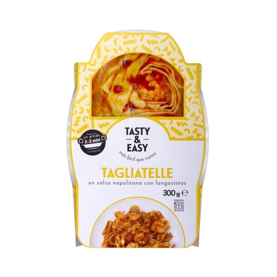Tagliatelle en salsa napolitana con langostinos TASTY & EASY 300 g