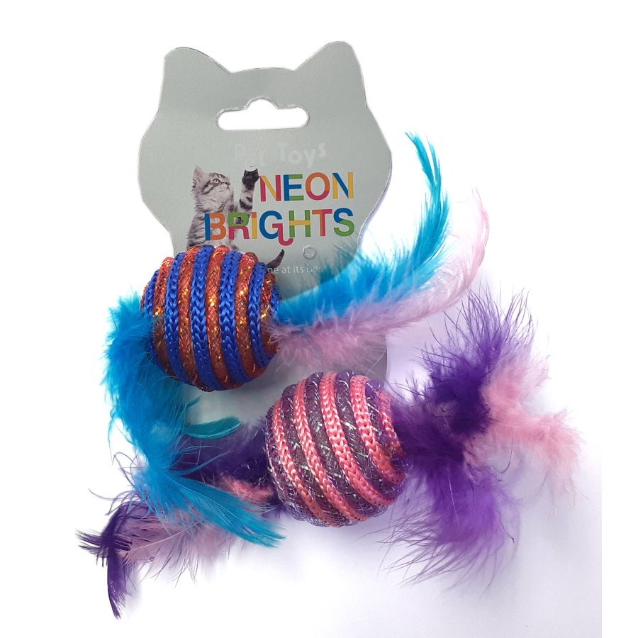 Juguete gato pelota pluma