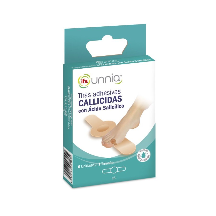 Tiras adhesivas callicidas con ácido salicílico IFA UNNIA 6 unidades