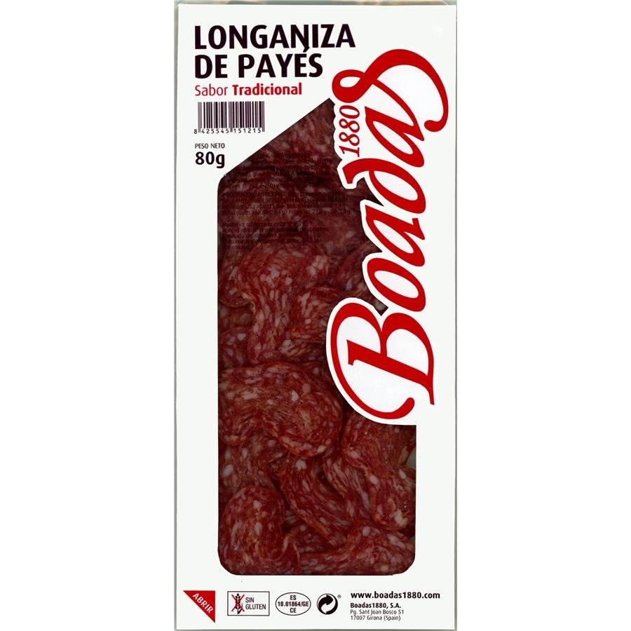 Longaniza de payés BOADAS lonchas 80 g