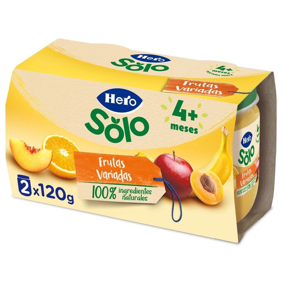 Alimento infantil HERO Baby frutas variadas 2x120 g