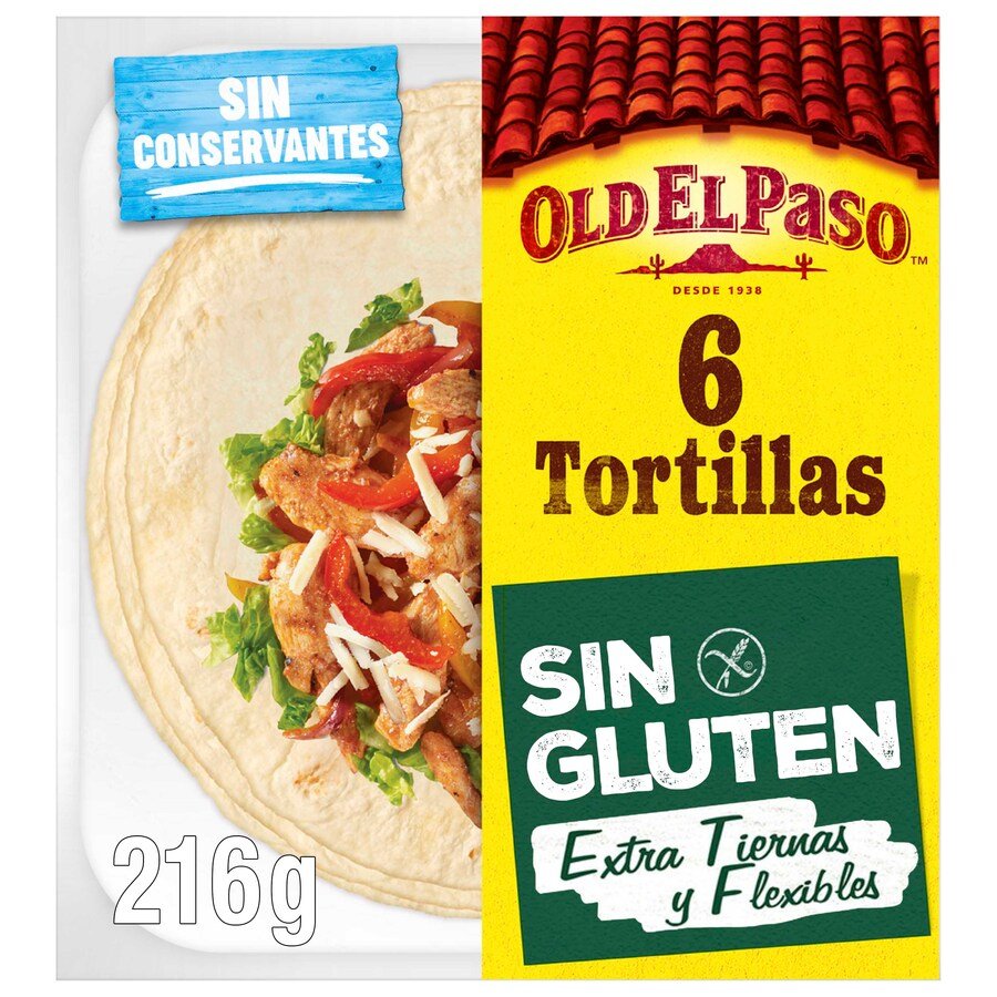 Tortillas sin gluten OLD EL PASO 6 unidades 216 g