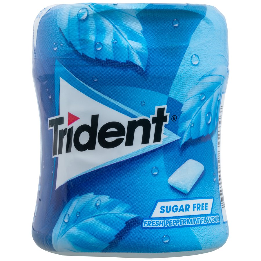 Chicle TRIDENT menta sin azúcar grageas bote 82,6 g