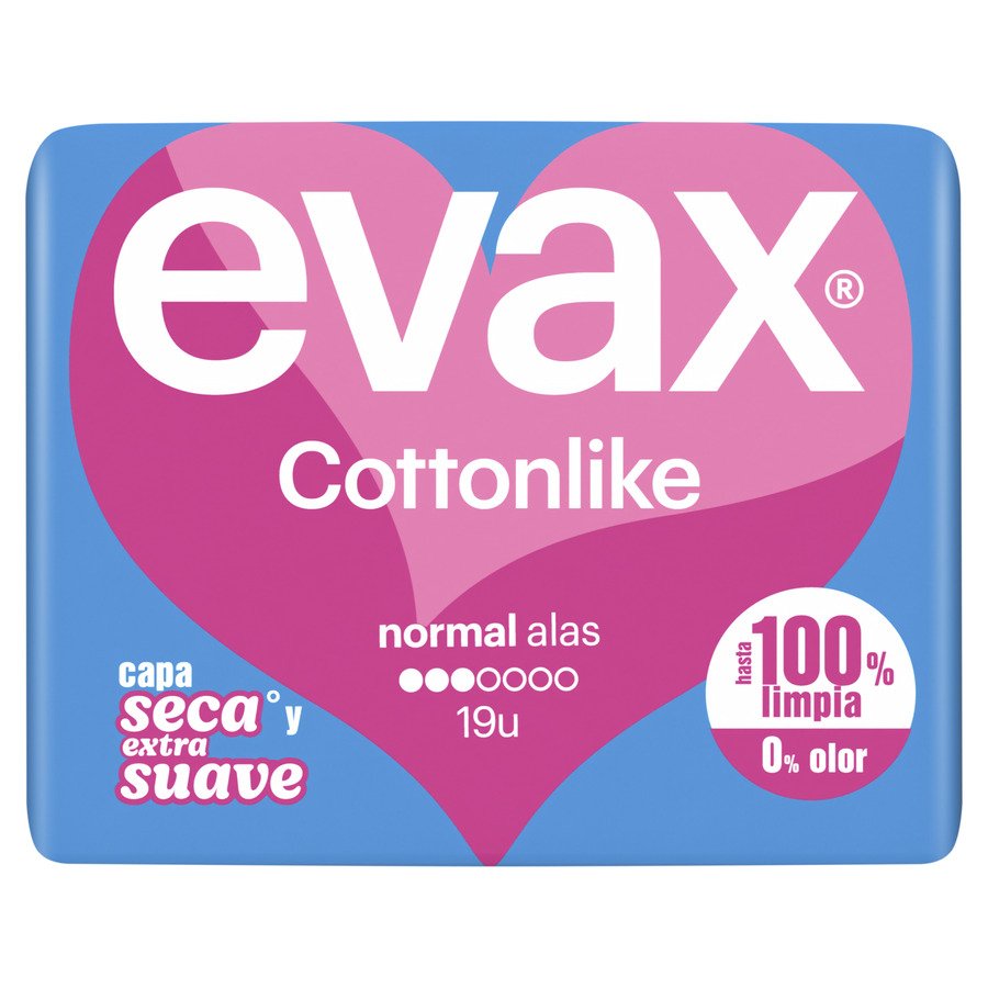Compresas EVAX Cottonlike normal alas 19 unidades