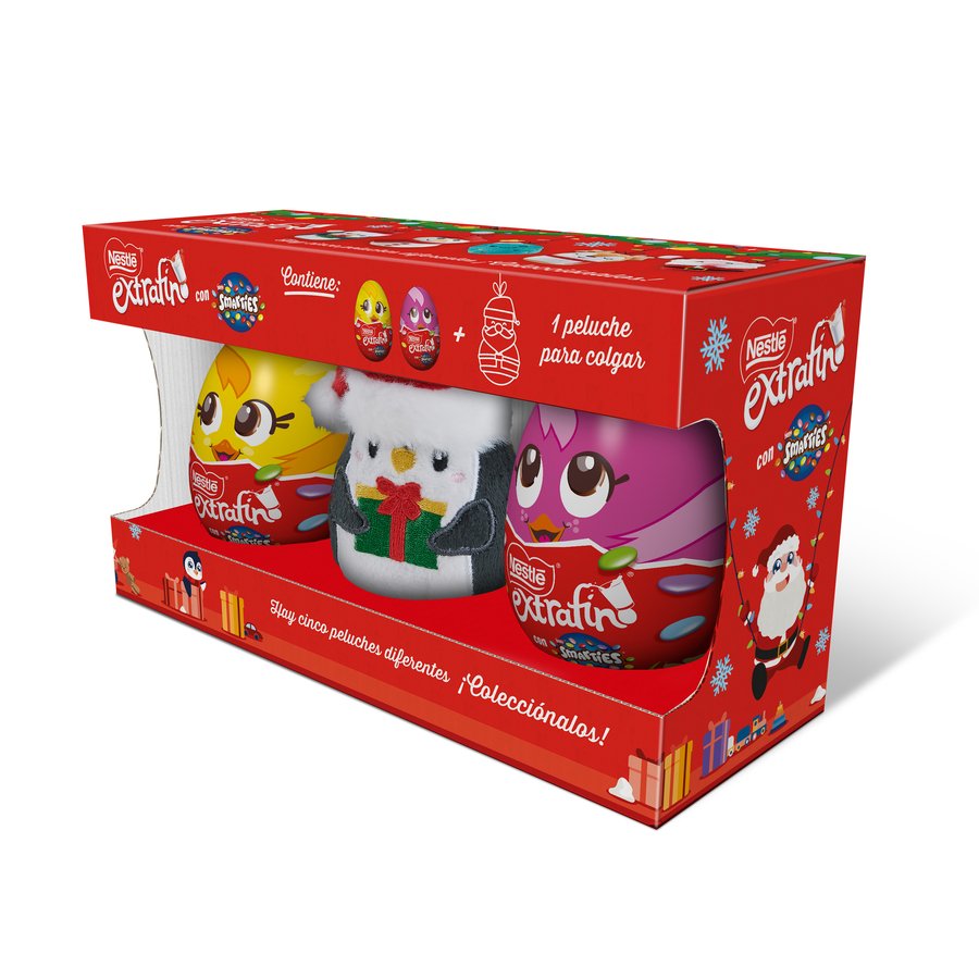 Huevos choco NESTLE Extrafino con Smarties 2 unidades + peluche
