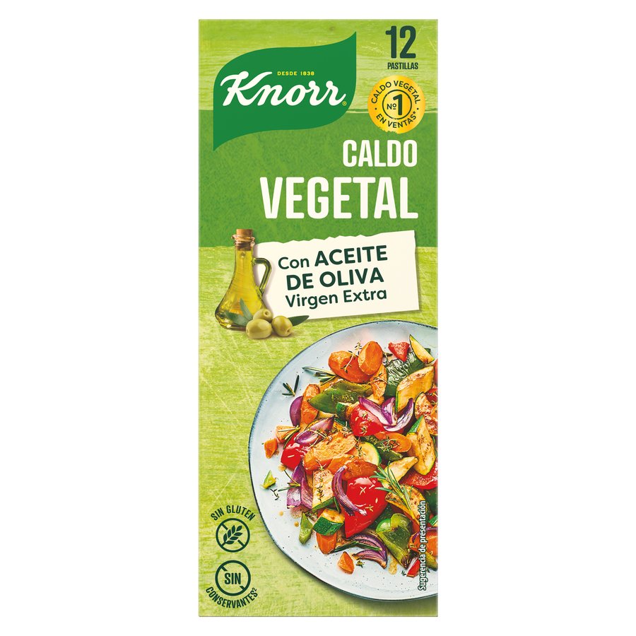 Caldo vegetal KNORR 12 pastillas 120 g