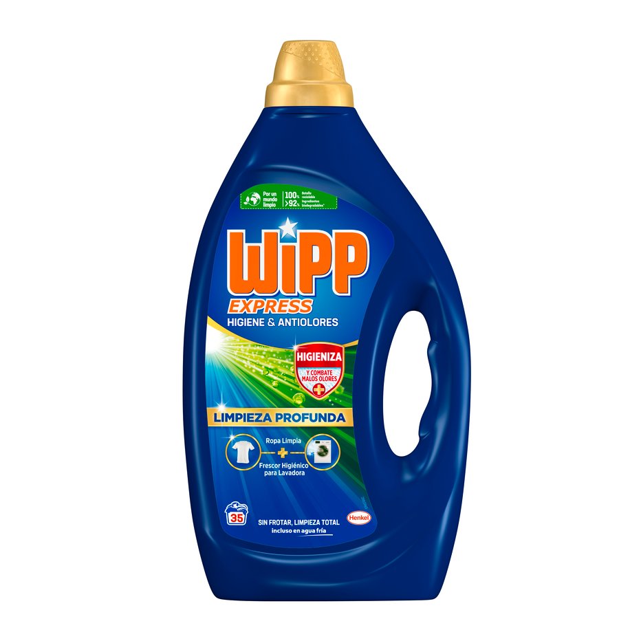 Detergente líquido WIPP EXPRESS antiolores 35 lavados
