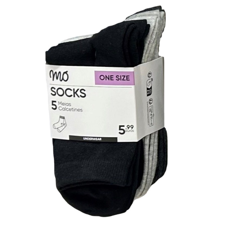 Pack 5 calcetines grises talla única