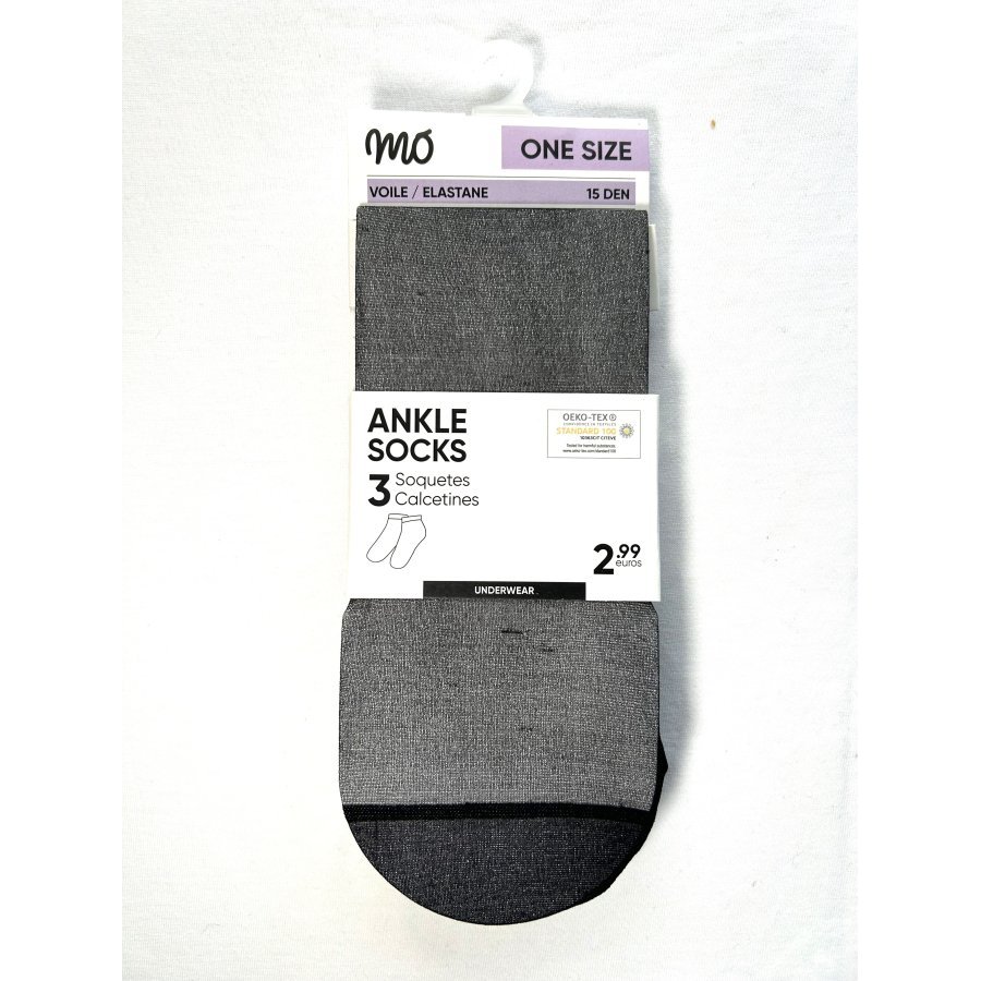 Pack 3 calcetines 15D negros talla única