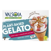 Xeado cono anacardios VALSOIA cereixa negra e abelás caramelizadas 4 unidades 300 g