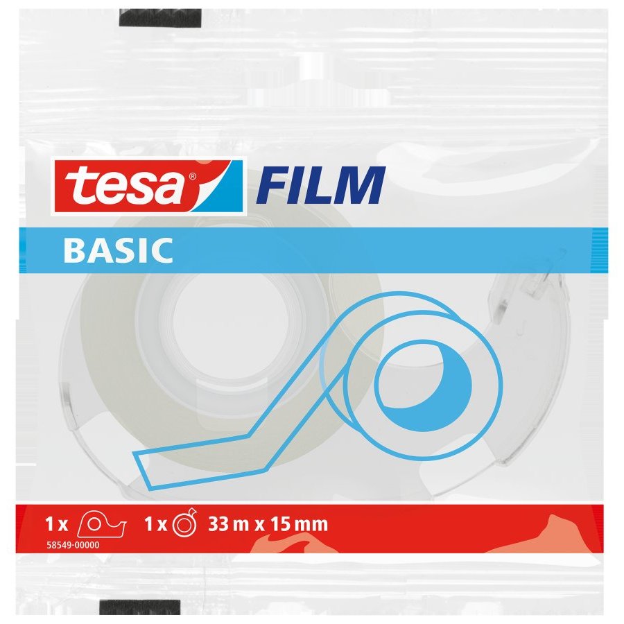 Basic film TESA transparente 33mX15mm con dispensador