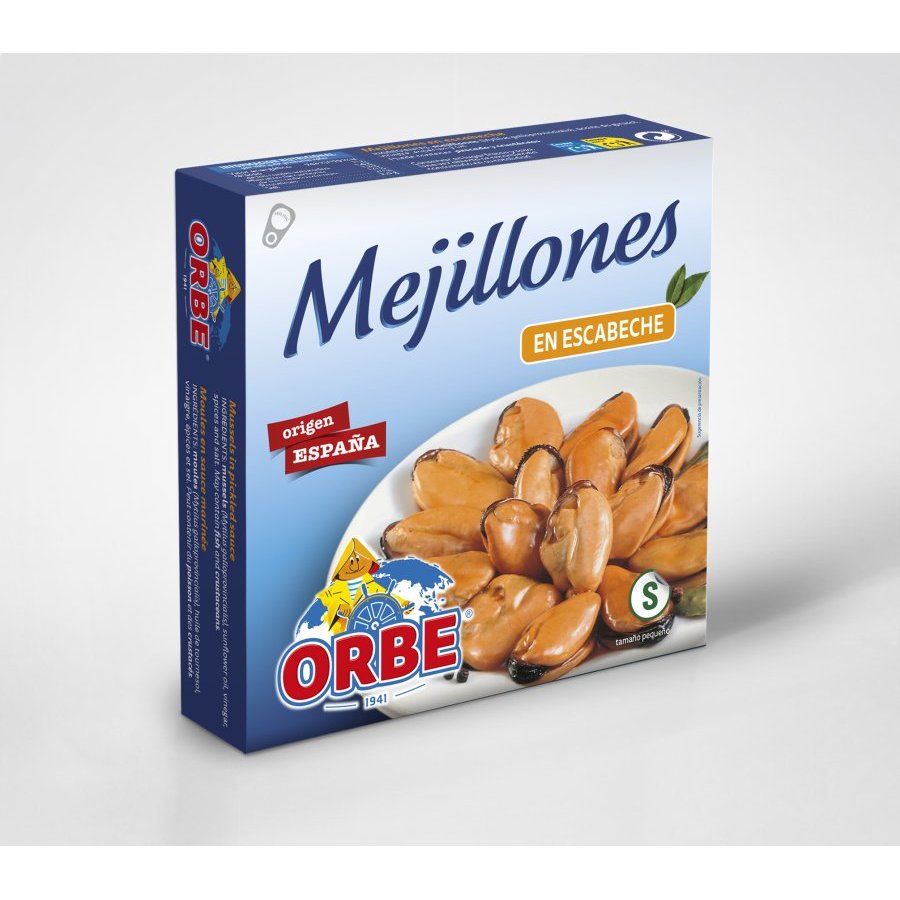 Mejillones ORBE en escabeche 266 g pn.