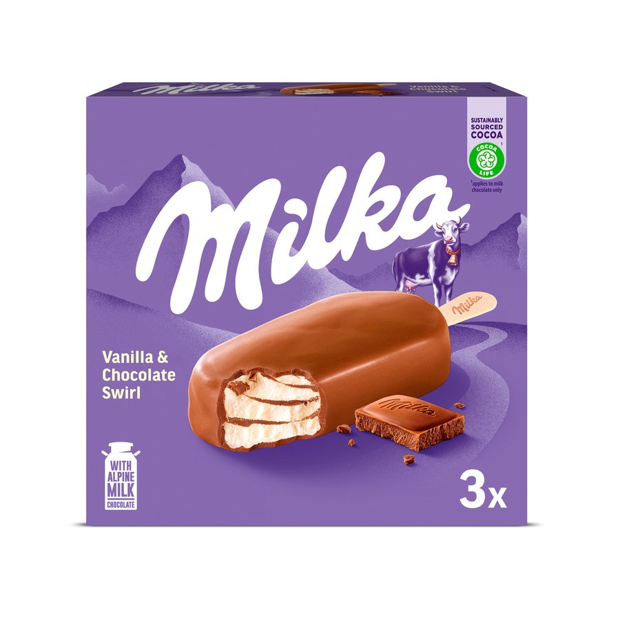 Helado bombón MILKA 3 unidades 195 g
