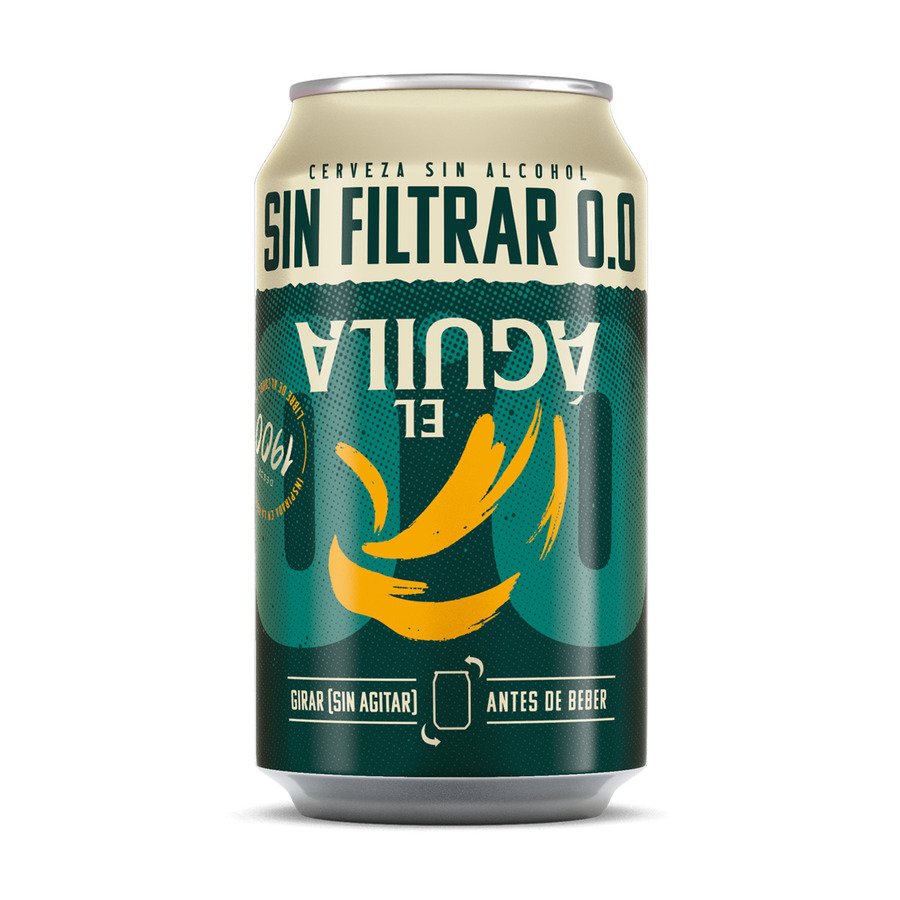 Cerveza EL AGUILA sin filtrar 0,0% lata 33 cl
