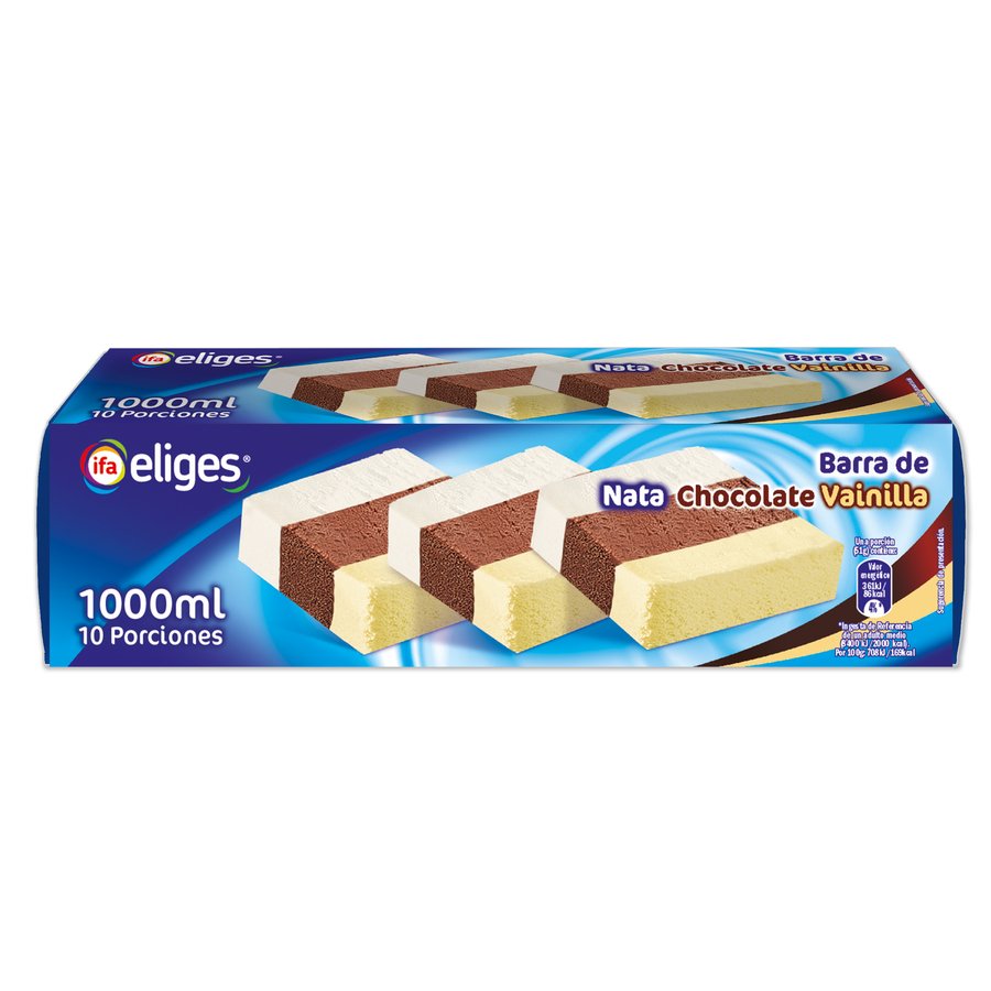 Helado barra IFA ELIGES nata chocolate vainilla 510 g
