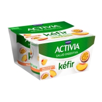 Kéfir ACTIVIA DANONE melocotón y maracuyá 4x125 g