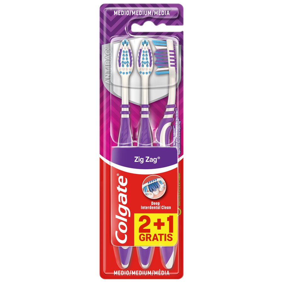 Cepillo COLGATE zig zag medio 2+1 gratis