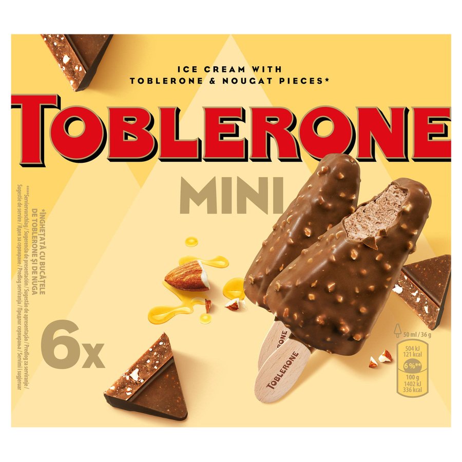 Helado bombón mini TOBLERONE 6 unidades 216 g