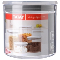 Bote cocina 1 l transparente gris TATAY