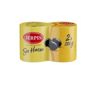 Aceituna negra SERPIS sin hueso lata 2x85 g pne
