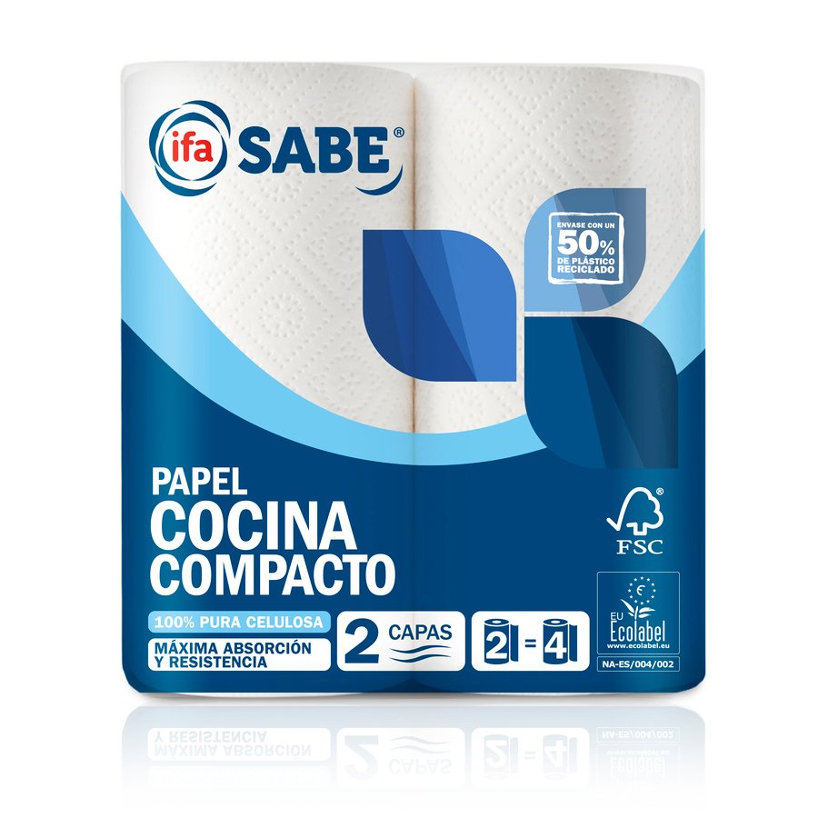 Papel cocina blanco IFA SABE compacto 2=4 2 capas
