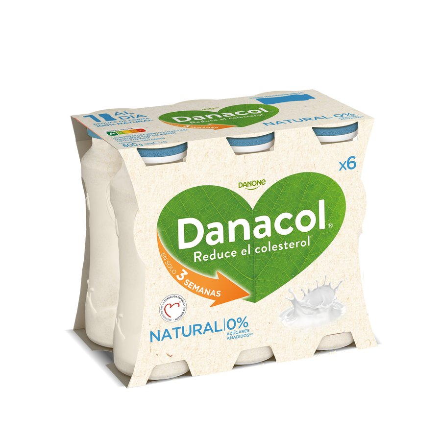 Leche fermentada líquida DANACOL DANONE natural pack 6x100 g