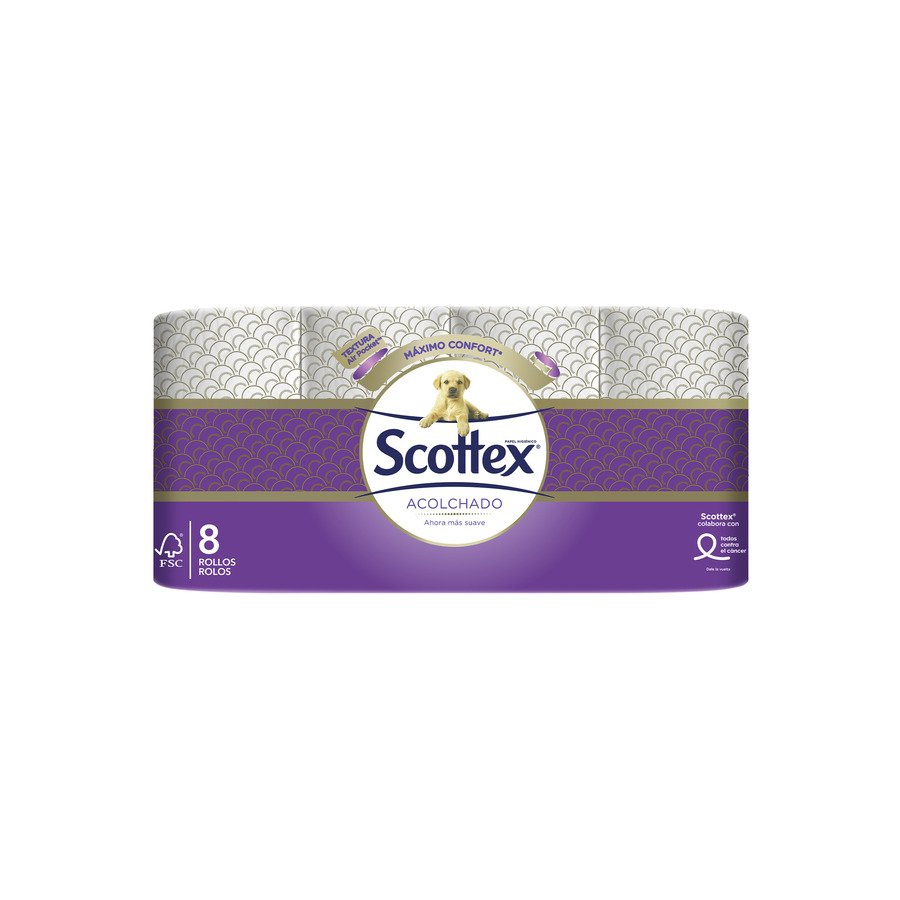 Papel higiénico SCOTTEX acolchado 8 rollos