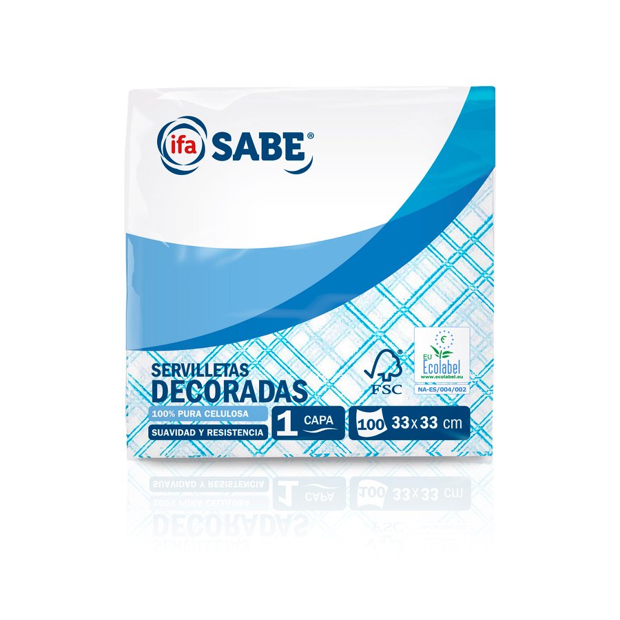 Servilletas decoradas IFA SABE  33x33 cm. 100 unidades