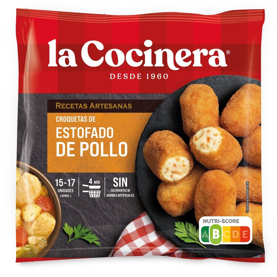 Croquetas congeladas artesanas LA COCINERA de pollo 500 g