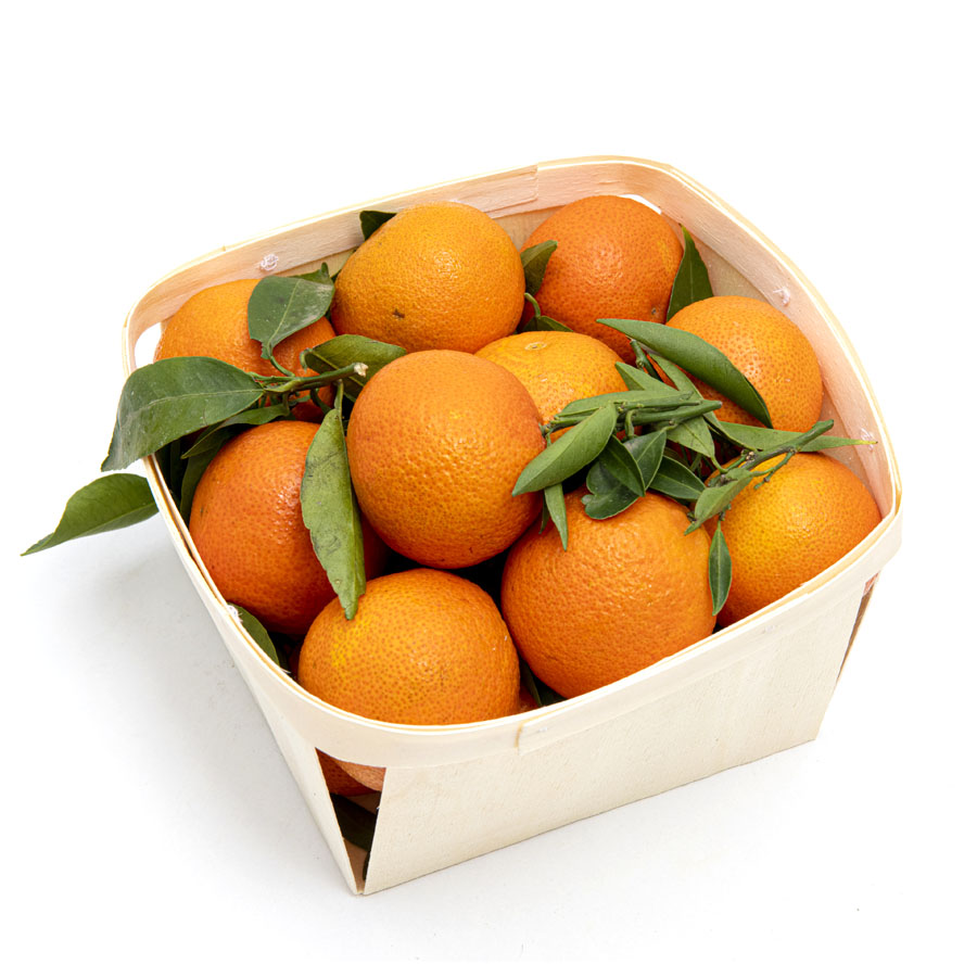 Mandarina con hoja calibre 54/74mm cesta 1,4 kg
