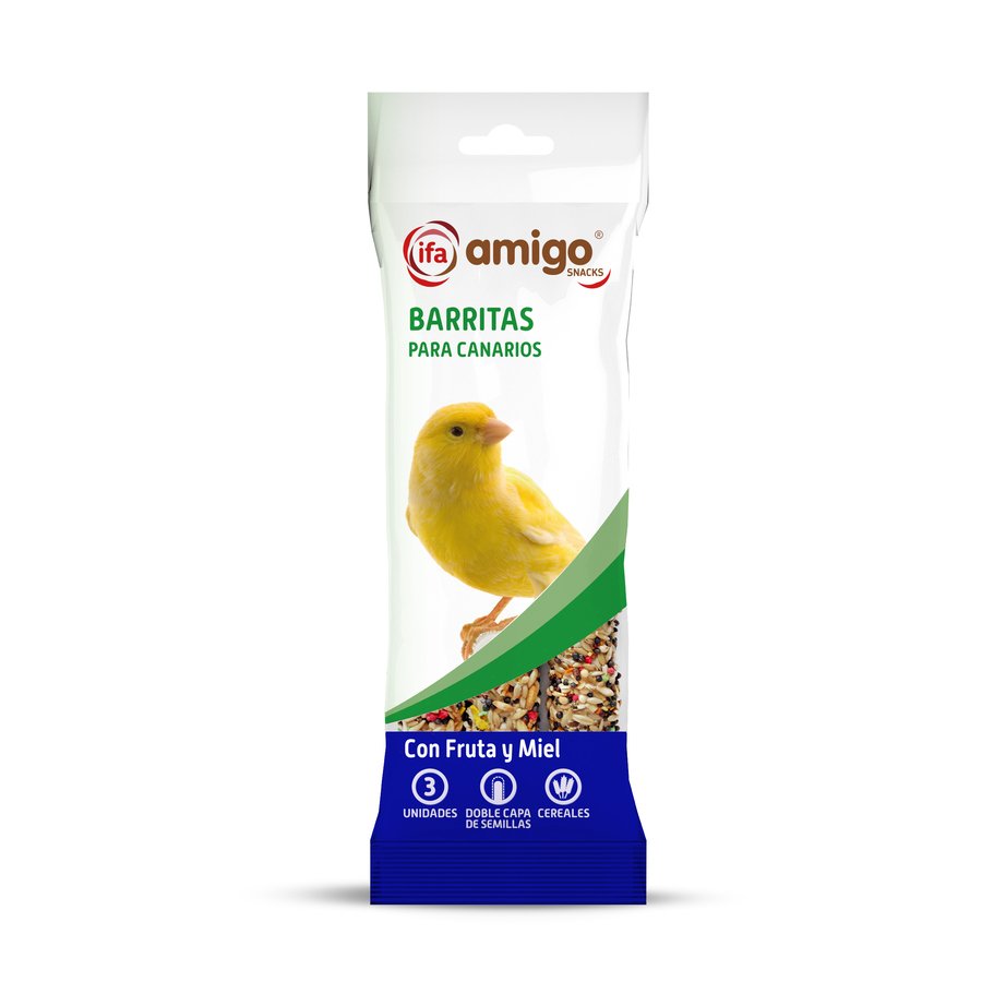 Alimento canarios IFA AMIGO barritas de frutas y miel 3X30 g