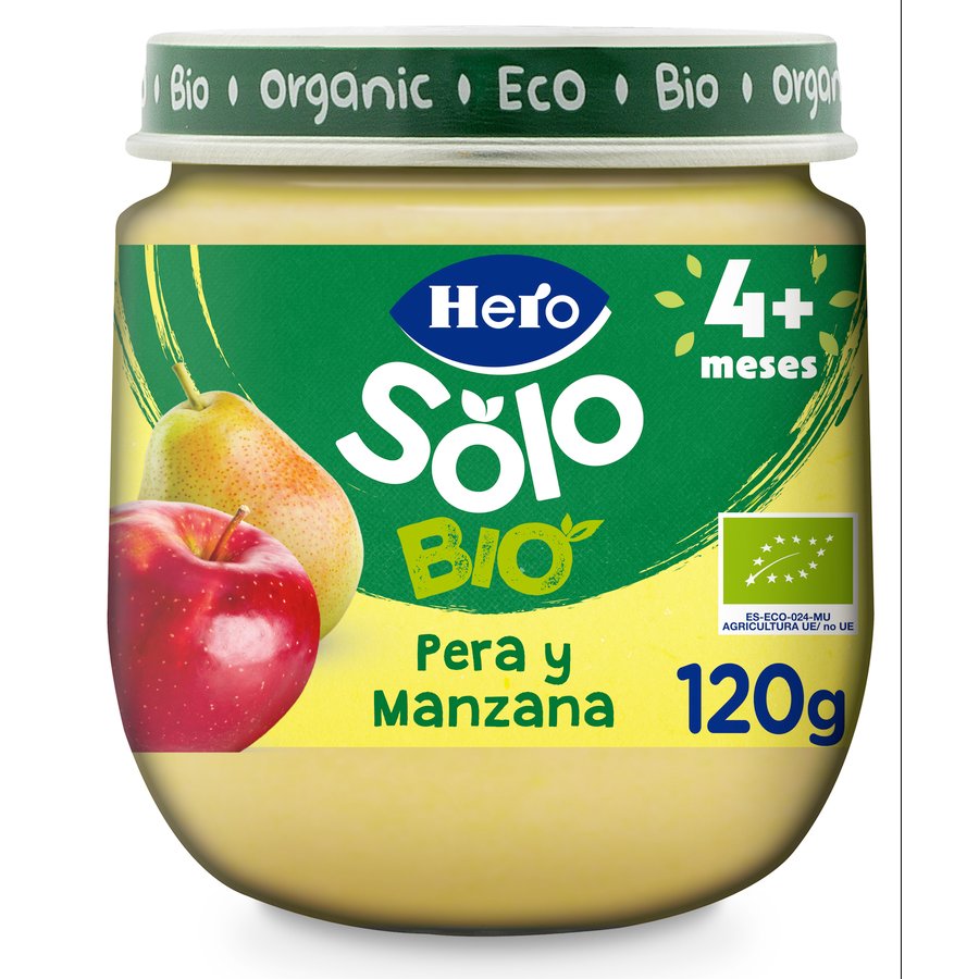 Alimento infantil HERO Solo pera-manzana eco tarro 120 g