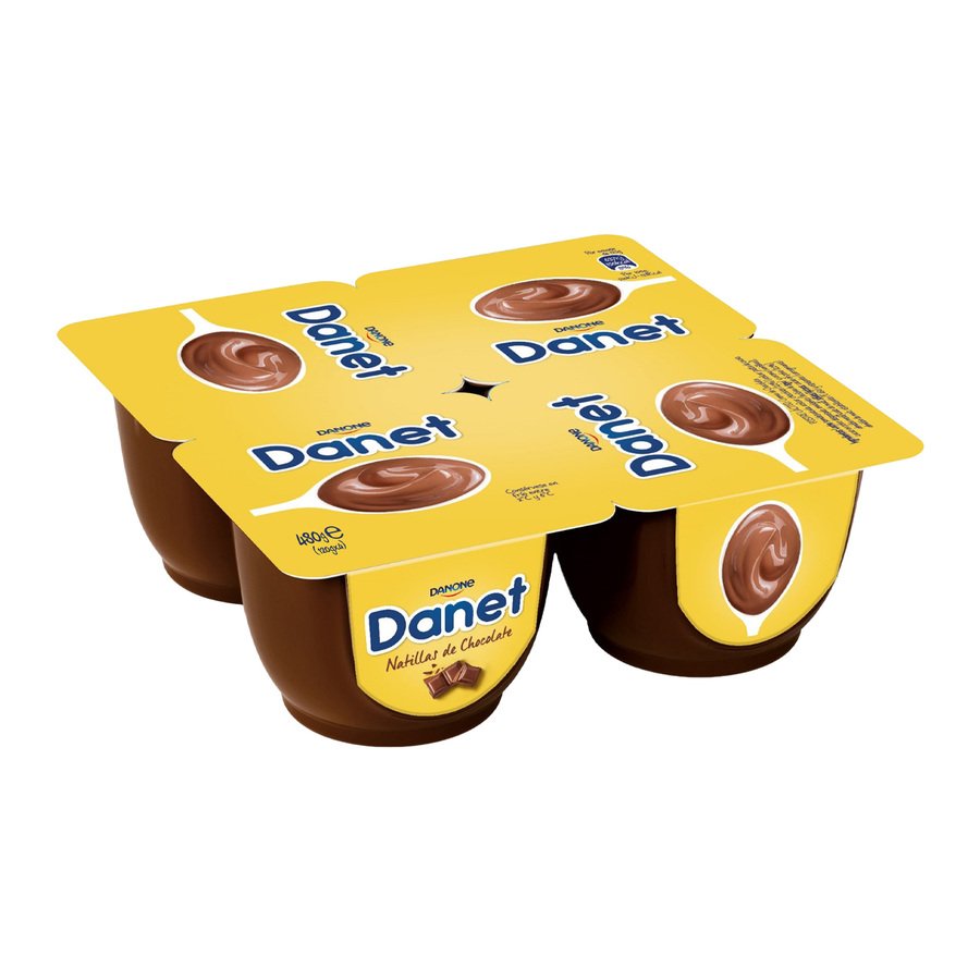 Natillas DANET DANONE sabor chocolate pack 4x120 g