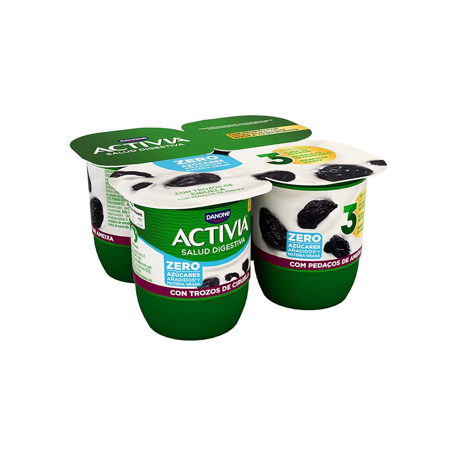 Bífidus ACTIVIA DANONE con ciruelas0% pack 4x120 g