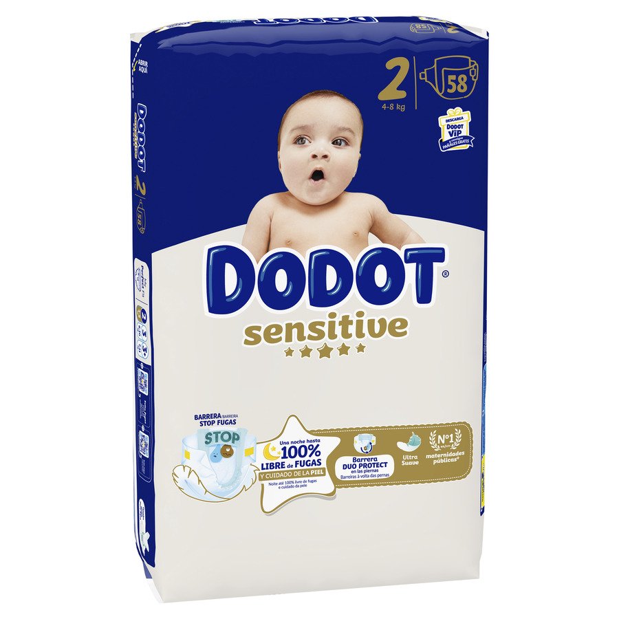 Pañal DODOT sensitive T2 4-8 kg 58 unidades