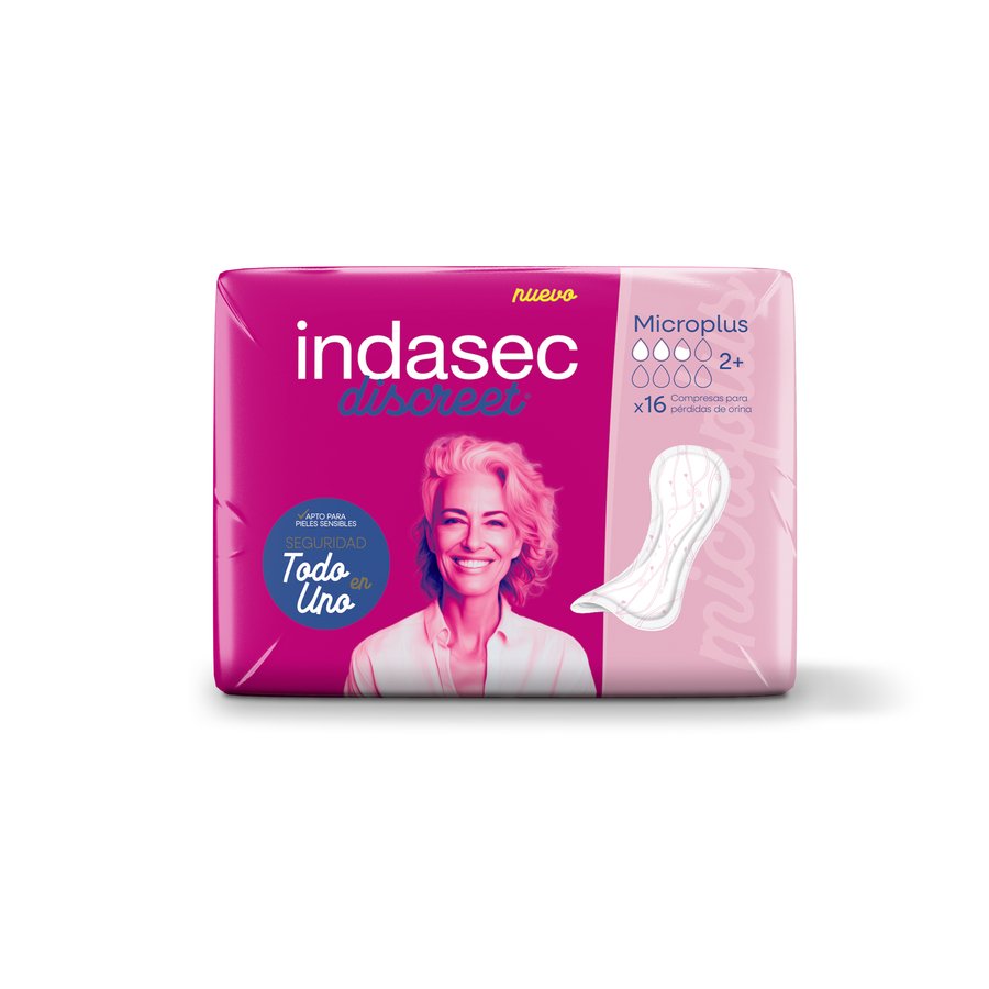 Compresas incontinencia INDASEC Discreet micro plus 16 unidades