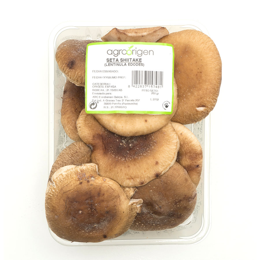 Setas Shitake categoría 1ª bandeja 250 g