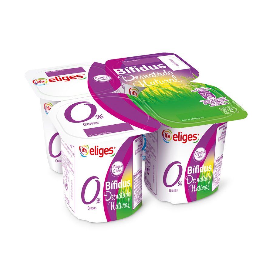 Leche Fermentada bífidus IFA ELIGES desnatado natural 4x125 g