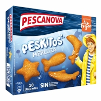 Peskitos de merluza congelados PESCANOVA estuche 400 g