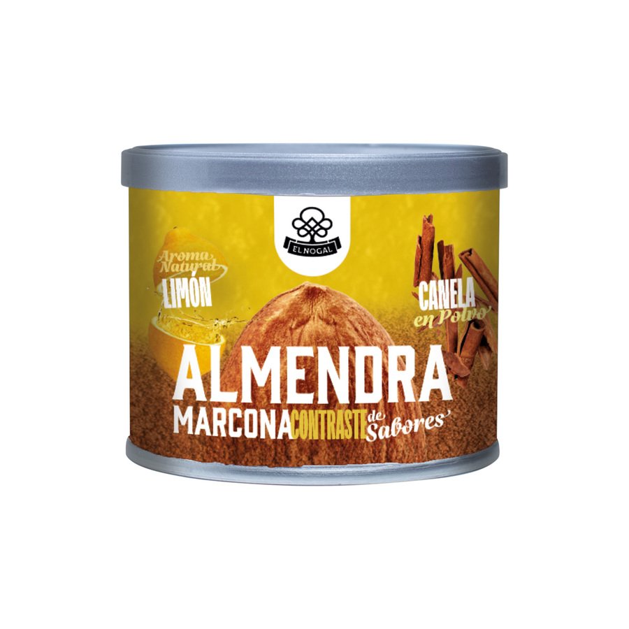 Imagen de Almendra marcona tostada con piel limon canela EL NOGAL lata 100g
