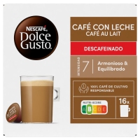 Café cápsulas Nescafé DOLCE GUSTO Café con leite Descafeinado 16 unidades 160 g
