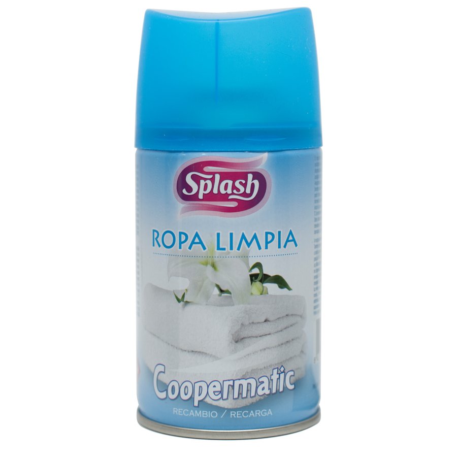 Ambientador pilas COOPERMATIC Splash ropa limpia recambio 250 ml