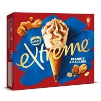 Xeado cono NESTLE EXTREME peanuts caramel 6 unidades 456 g